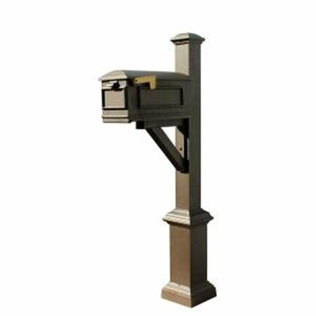 BOOK PUBLISHING CO Westhaven System with Lewiston Mailbox Square Base & Large Ball Finial Black GR2642747